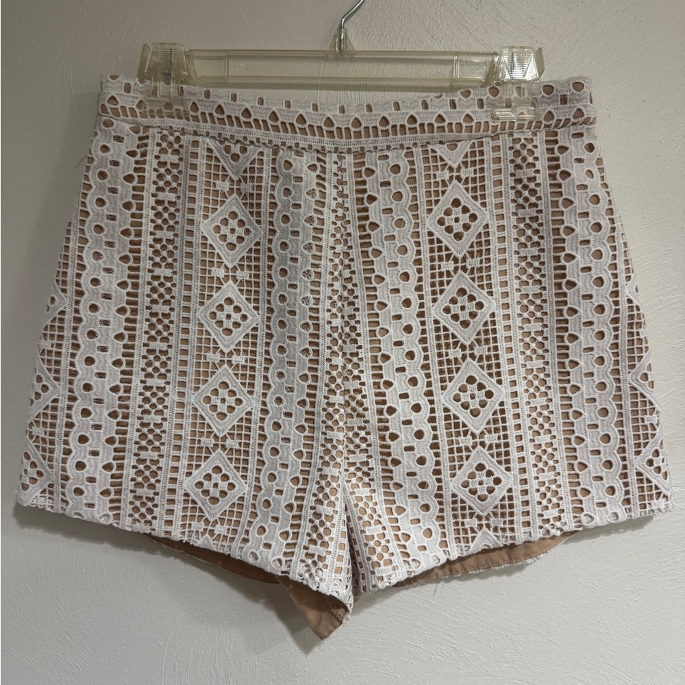 Endless Rose White Crochet High-Waist Lace Shorts